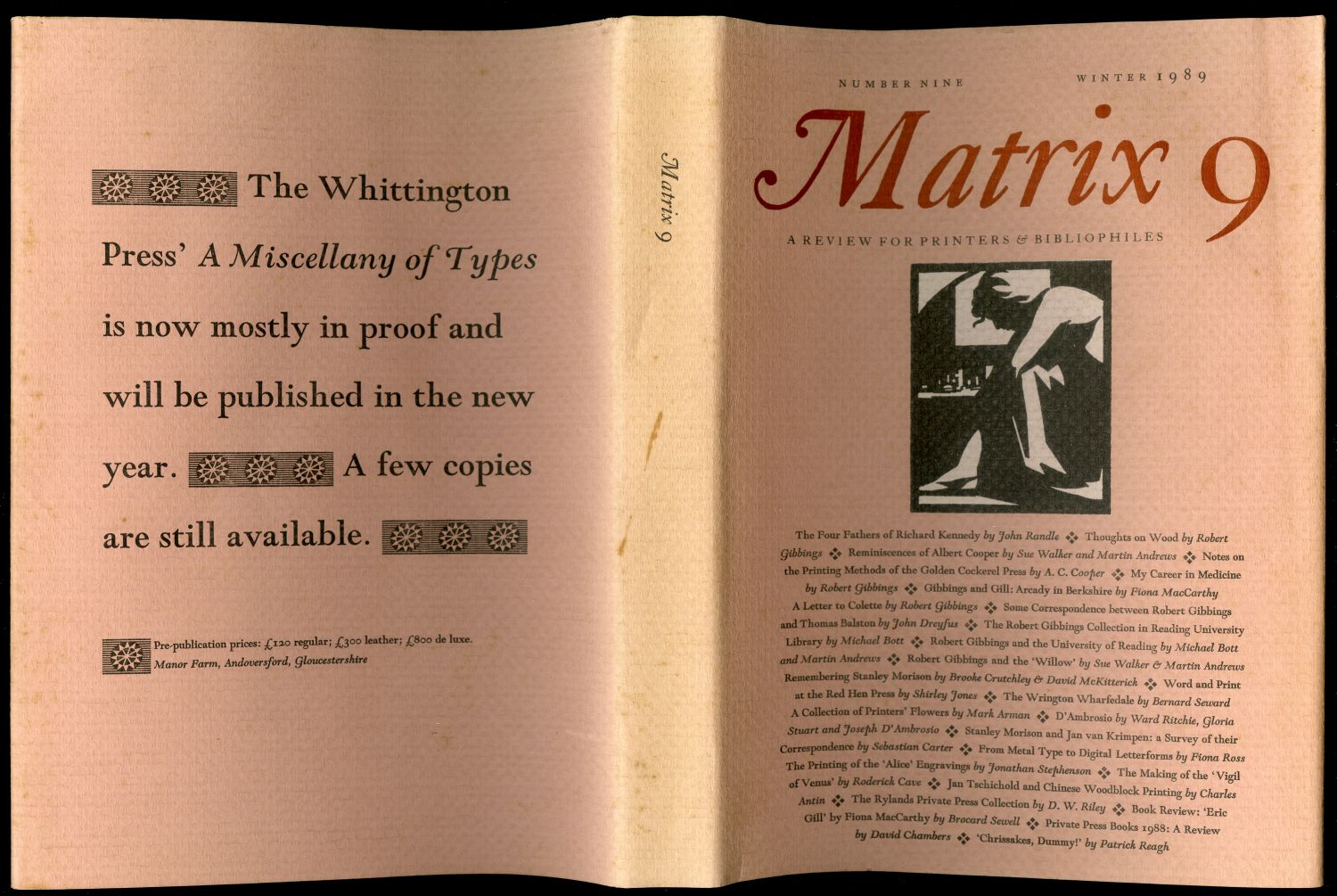 『Matrix 9』（1989年、Whittington Press）ダストラッパー01